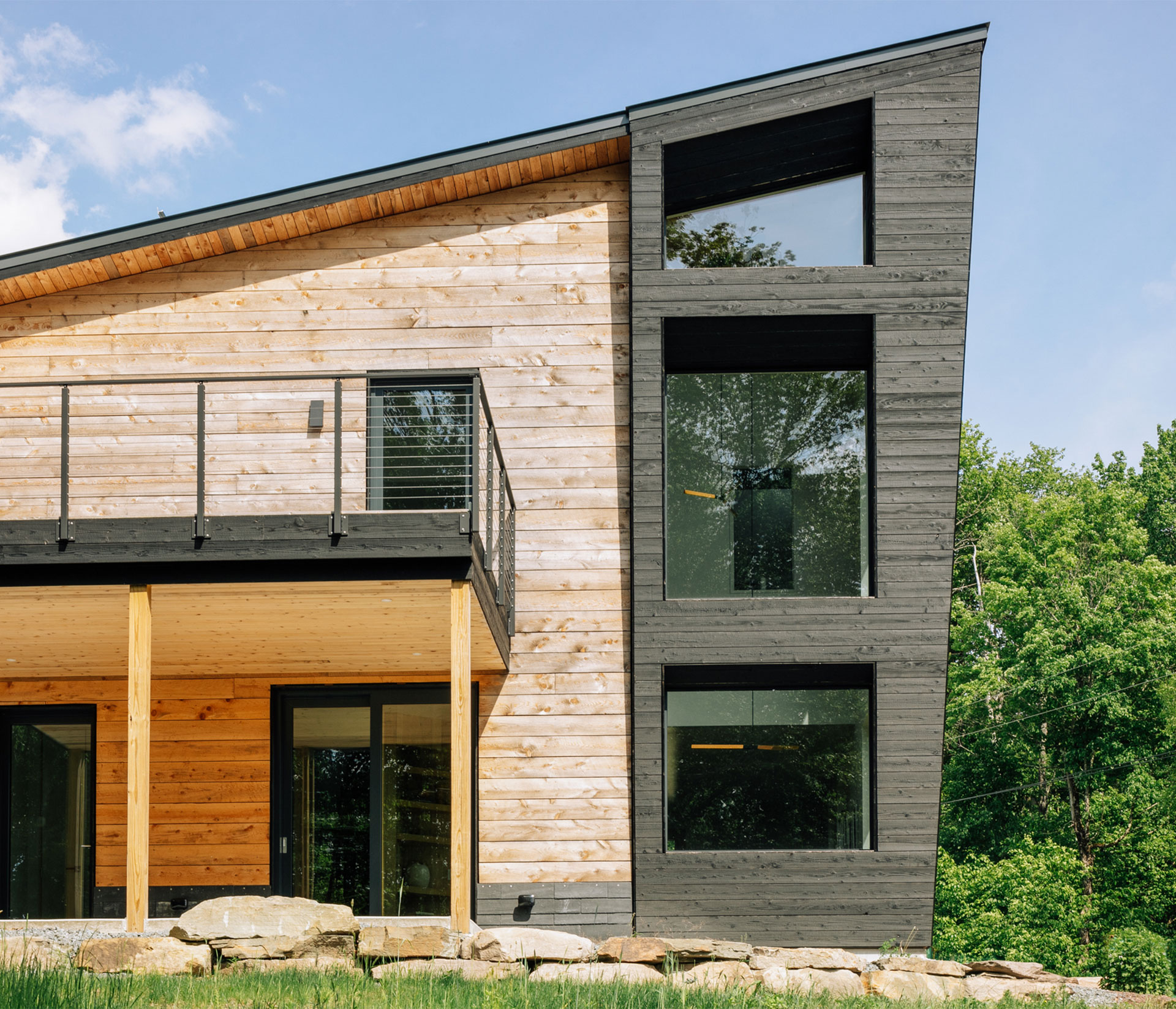The Catskill Project house exterior - wooden wall